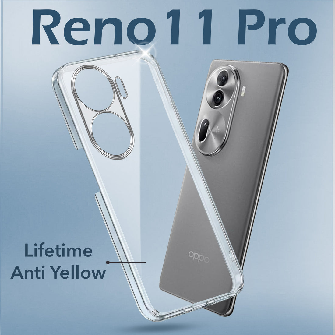 For Oppo Reno11 Pro 5G Back Cover Case (Hard Anti Yellow Clear Case | Drop & Camera Protection | Shockproof Polycarbonate)