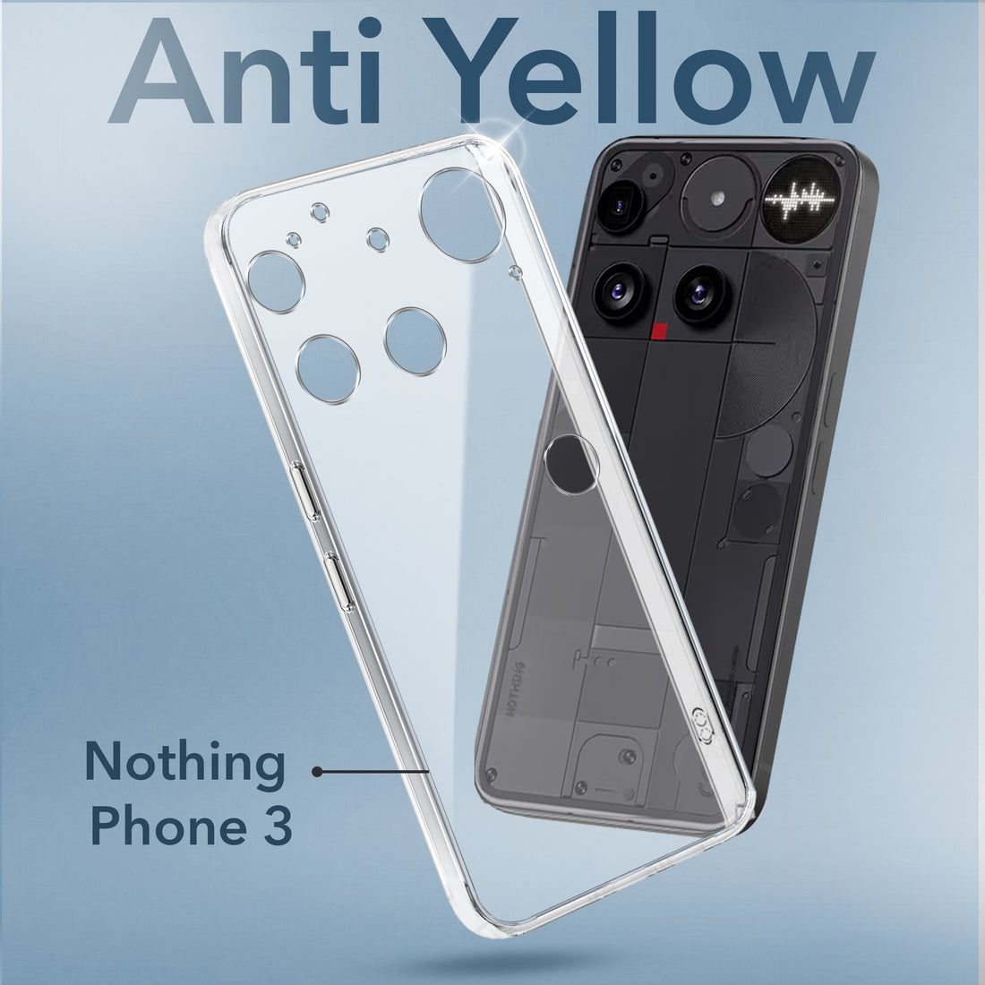 For Nothing Phone 3 Lifetime Anti-Yellow Clear Back Cover Case (Sleek Hard Crystal | Shockproof and Camera Protection)