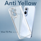 For Vivo T5 Pro 5G Back Cover Case Lifetime Anti-Yellow Clear (Sleek Hard Crystal | Shockproof and Camera Protection)