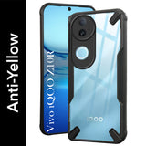 For Vivo iQOO Z10R Back Cover Case (Hybrid Crystal | Ultimate Shockproof Bumpers | Anti Yellow | Rugged Armor | Black )
