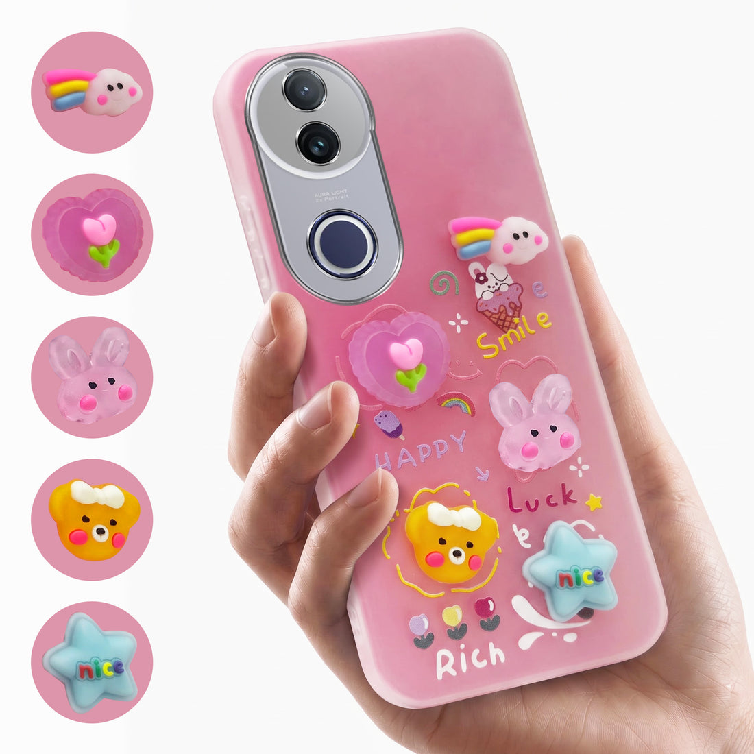 For Vivo T4R Back Cover Case (3D Cute Cartoons | Hard Back Side Soft | Matte Premium Finish | HD Printing)