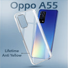 For Oppo A55 Back Cover Case (Hard Anti Yellow Clear Case | Sleek Hard Crystal Clear | Drop & Camera Protection | Shockproof Polycarbonate)