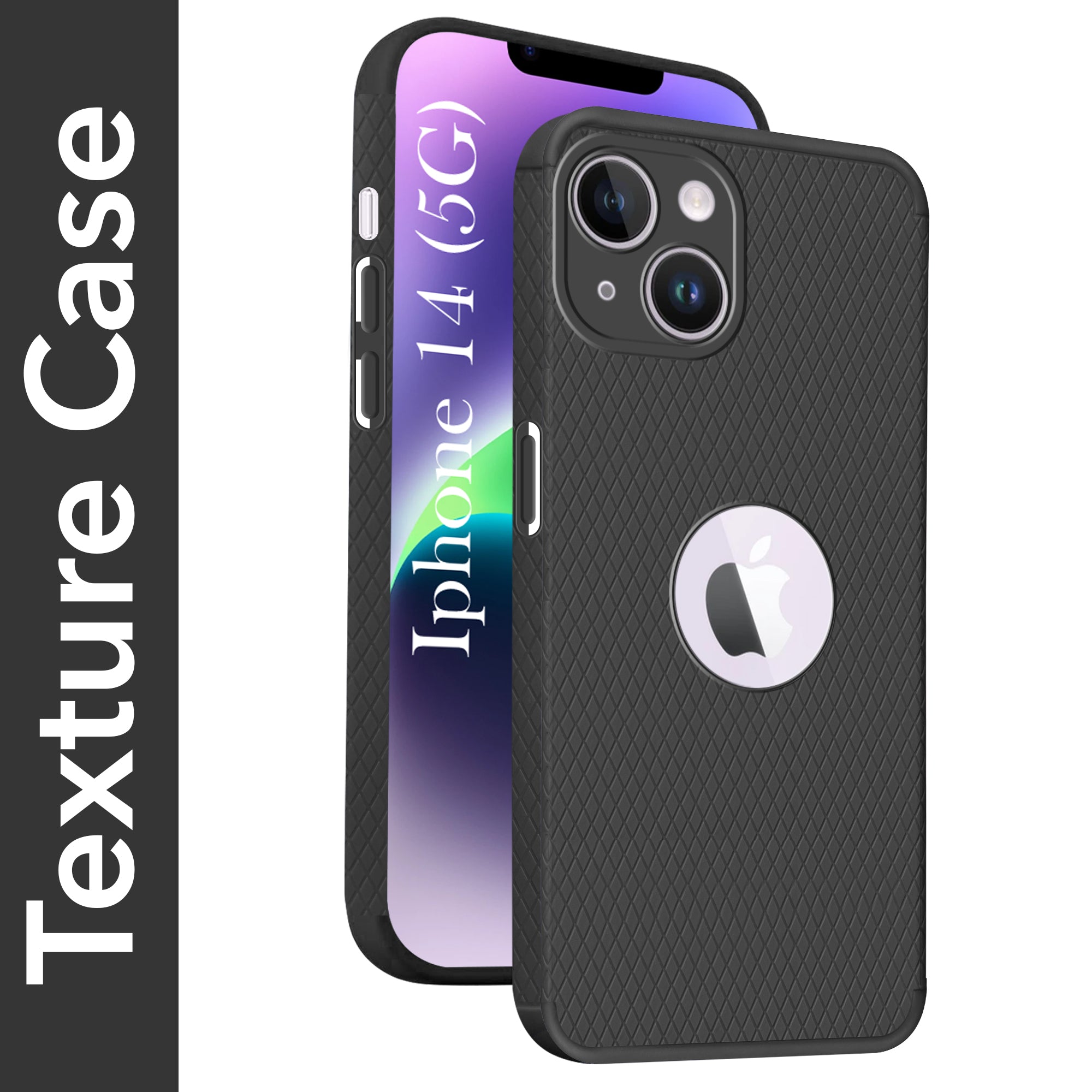 For Apple iPhone 14 Back Cover Case Liquid Silicone (Camera Protection | Side Grip Texture | Soft and Flexible)