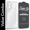 For OnePlus Nord CE 4 Lite Combo with Back Cover and 9H Tempered Glass (Lifetime Anti-Yellow | Sleek Hard Crystal | Oleophobic Coating Screen Glass)