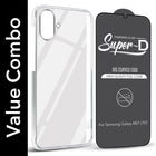 For Samsung Galaxy M07 | Samsung Galaxy F07 Combo with Back Cover and 9H Tempered Glass (Lifetime Anti-Yellow | Sleek Hard Crystal | Oleophobic Coating Screen Glass)