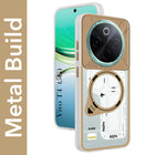 For Vivo T4 Metallic Back Cover Case (Metallic Camera Protection & Buttons | Translucent Milky Shade | Hard Polycarbonate)