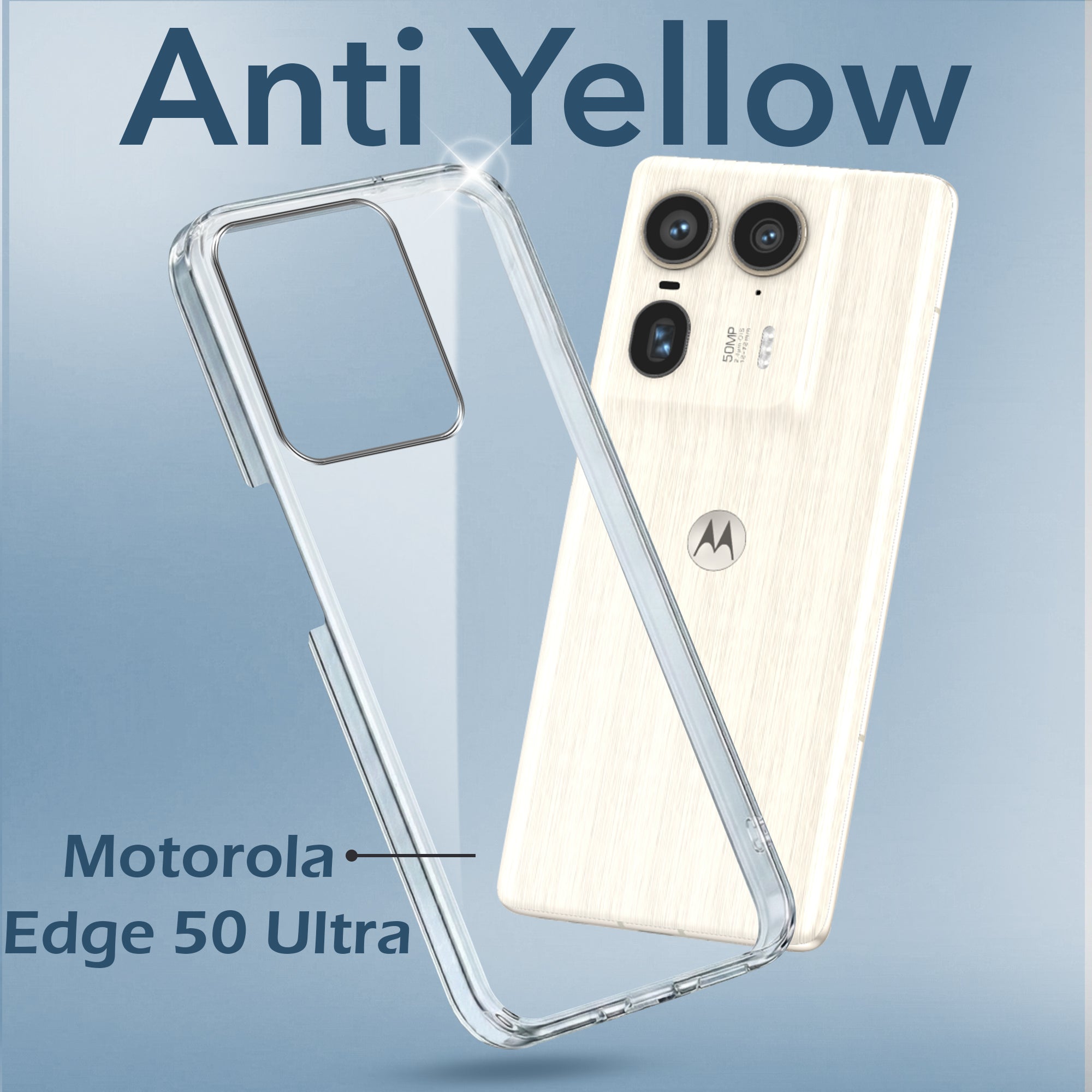 For Motorola Moto Edge 50 Ultra 5G Back Cover (Hard Anti Yellow Clear Case | Drop & Camera Protection | Shockproof Polycarbonate)
