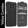For Realme Narzo 70x 5G Combo with Back Cover and 9H Tempered Glass (Liquid Silicone | Camera Protection | Oleophobic Coating Screen Glass)