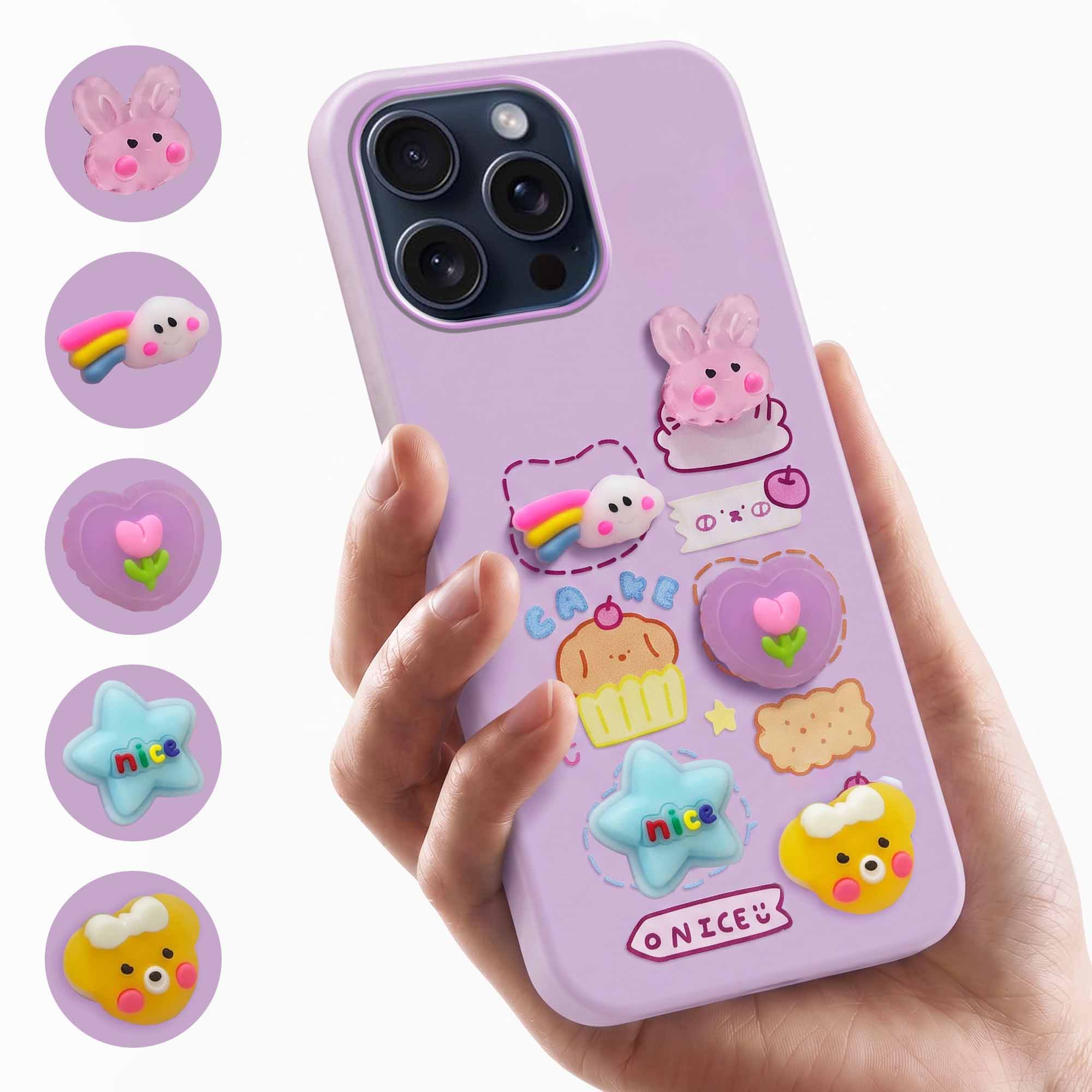 For Apple iPhone 15 Pro Max Back Cover Case (3D Cute Cartoons | Hard Back Side Soft | Matte Premium Finish | HD Printing)