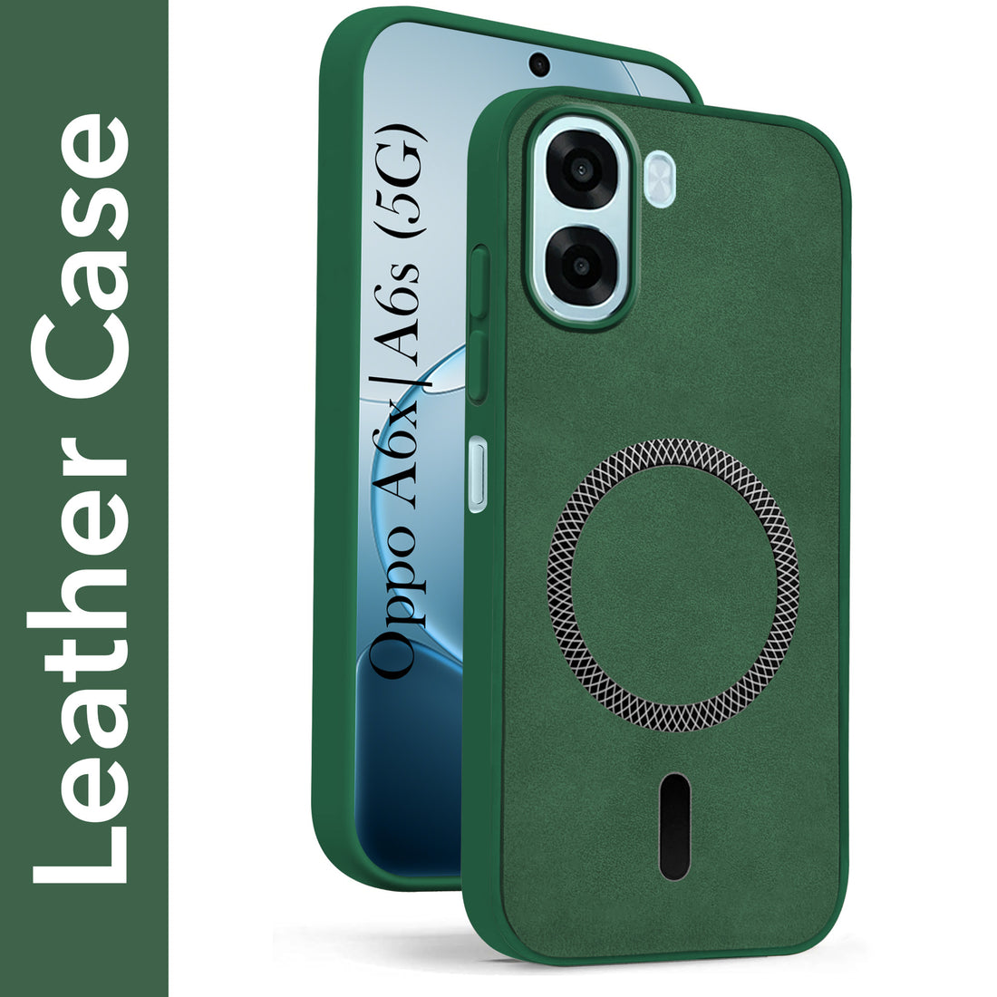 For Oppo A6X | Oppo A6S Back Cover Case Leather Finish (MagSafe Compatible Wireless Charging | Soft Touch | Camera Bump Protection)