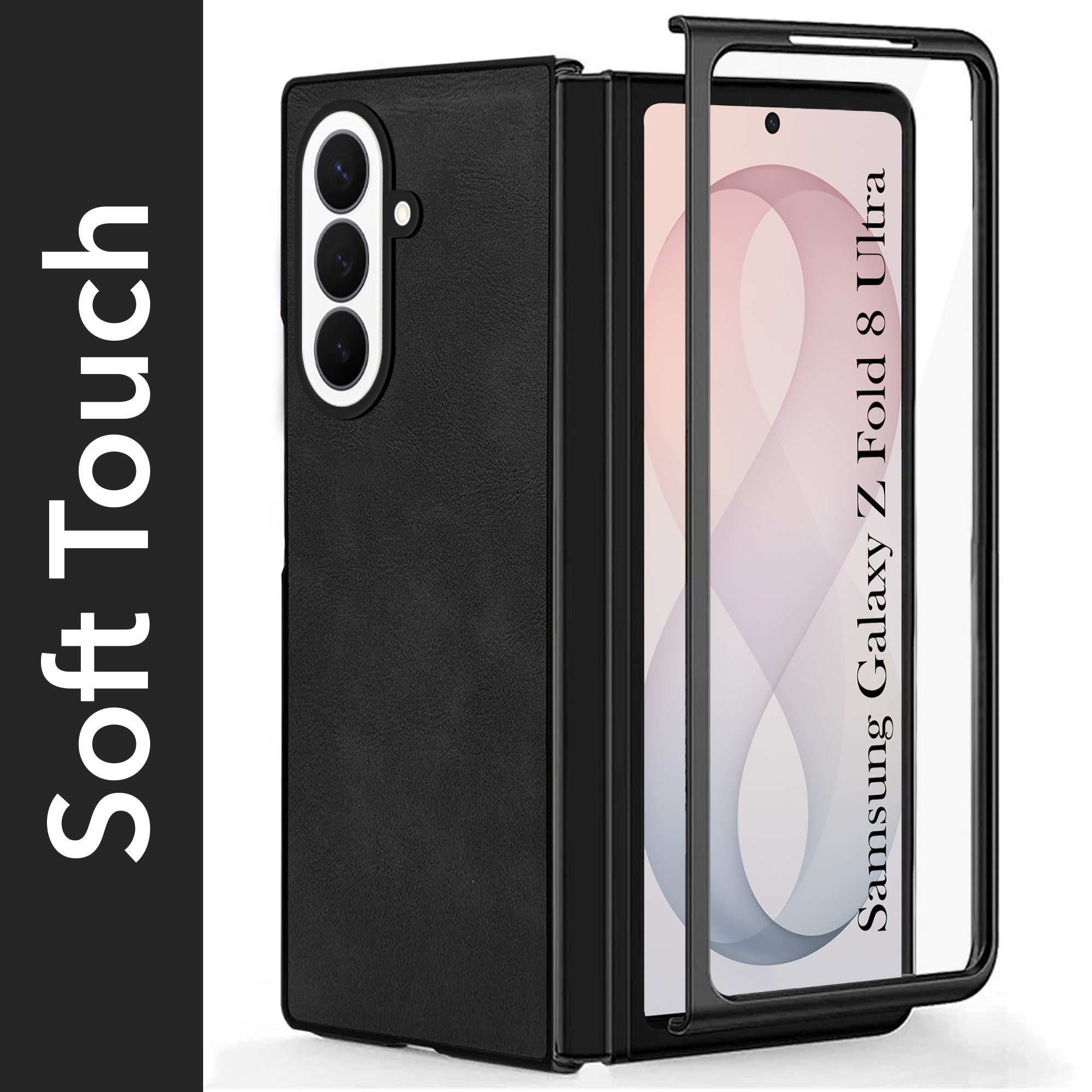 For Samsung Galaxy Z Fold 8 Ultra Back Case Cover Premium Genuine Leather (Integrated Front Screen Protector | Inside Microfiber Cloth)