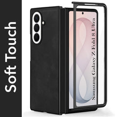 For Samsung Galaxy Z Fold 8 Ultra Back Case Cover Premium Genuine Leather (Integrated Front Screen Protector | Inside Microfiber Cloth)
