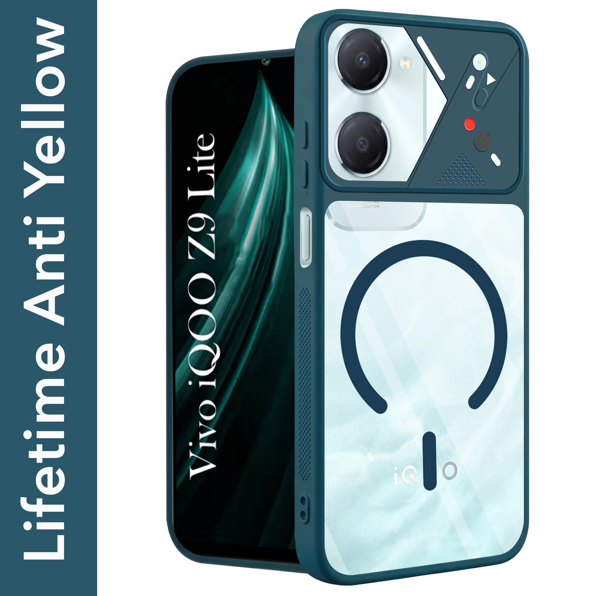 For Vivo iQOO Z9 Lite 5G Back Cover Case Lifetime Anti-Yellow Clear (Camera Protection | Side Grip | Wireless MagSafe Compatible)