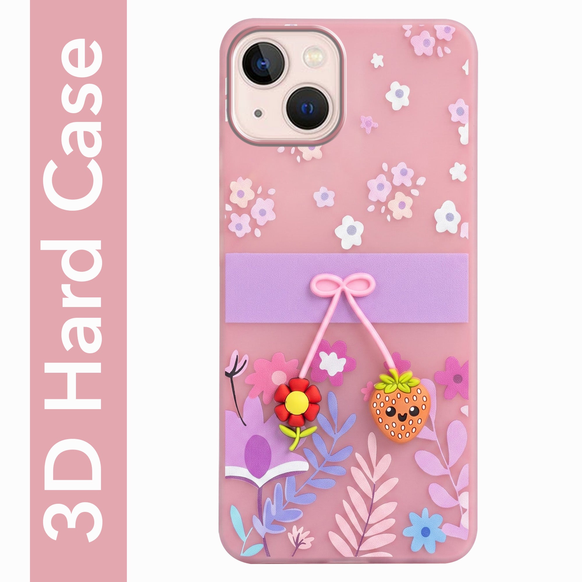 For Apple iPhone 13 Back Cover Case (3D Cute Cartoons | Hard Back Side Soft | Matte Premium Finish | HD Printing)