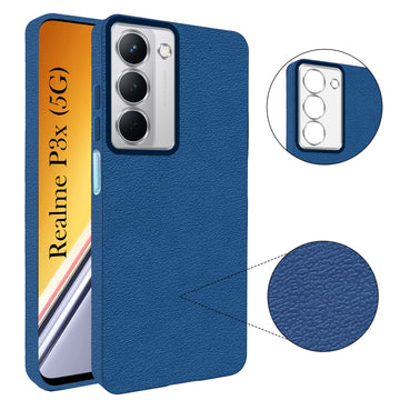 For Realme P3x Back Cover Case (Glass Like Camera Protection | Leather Feel | Minimalist Professional Grip)