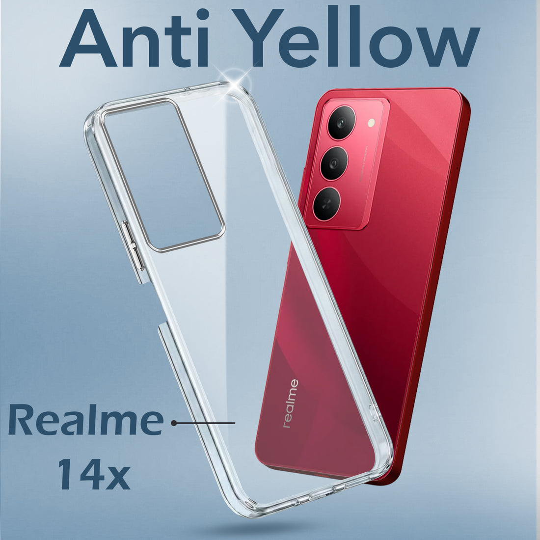 For Realme 14X Back Cover Case (Hard Anti Yellow Clear Case | Sleek Hard Crystal Clear | Drop & Camera Protection | Shockproof Polycarbonate)