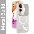 For Vivo Y400 Pro Metallic Back Cover Case (Metallic Camera Protection & Buttons | Translucent Milky Shade | Hard Polycarbonate)