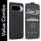 For Google Pixel 10 Combo (Textured Grip Design | Micro-Fiber Cloth Inside | Oleophobic Coating Screen Glass)