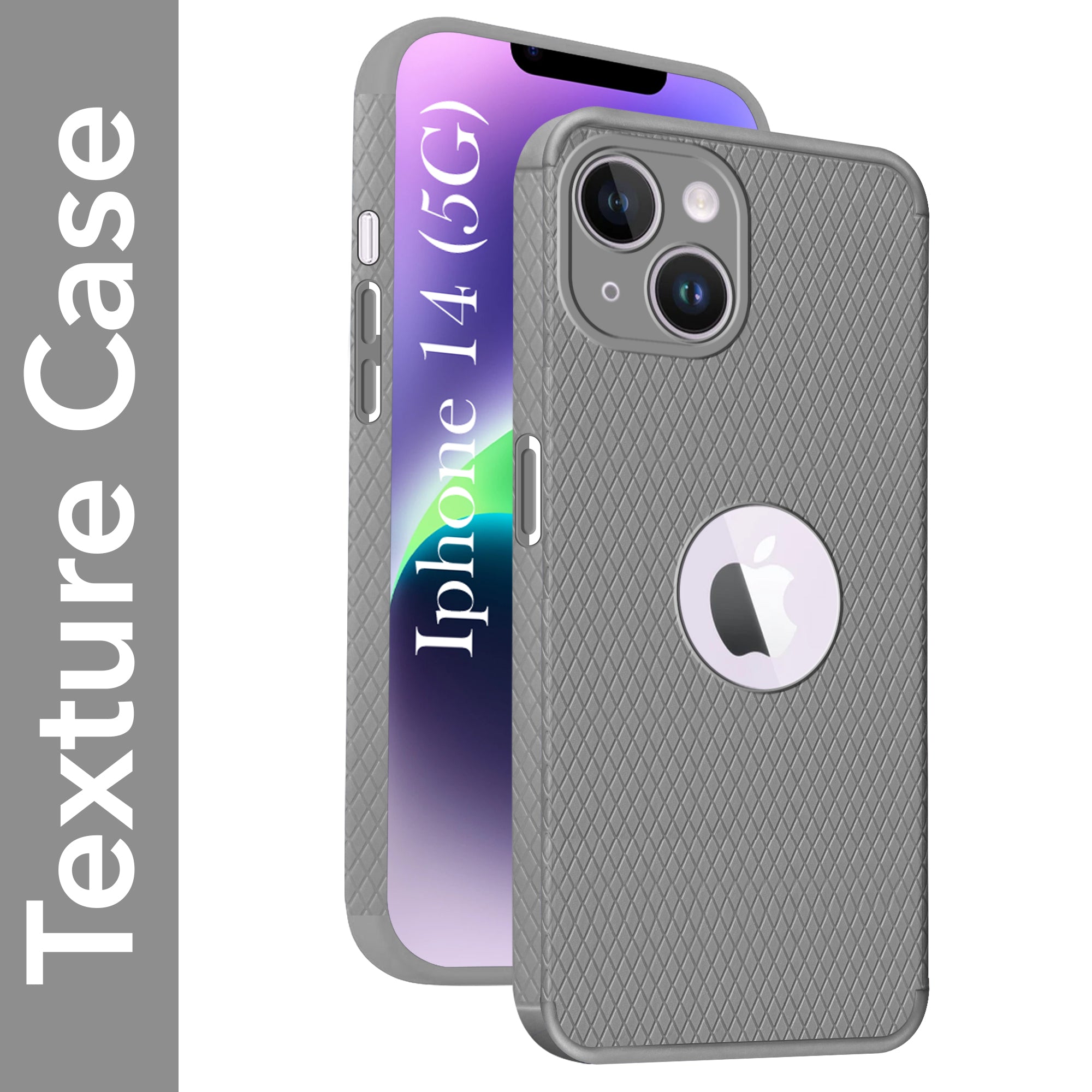 For Apple iPhone 14 Back Cover Case Liquid Silicone (Camera Protection | Side Grip Texture | Soft and Flexible)