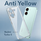 For Redmi Turbo 5 Back Cover Case Lifetime Anti-Yellow Clear (Sleek Hard Crystal | Shockproof and Camera Protection)