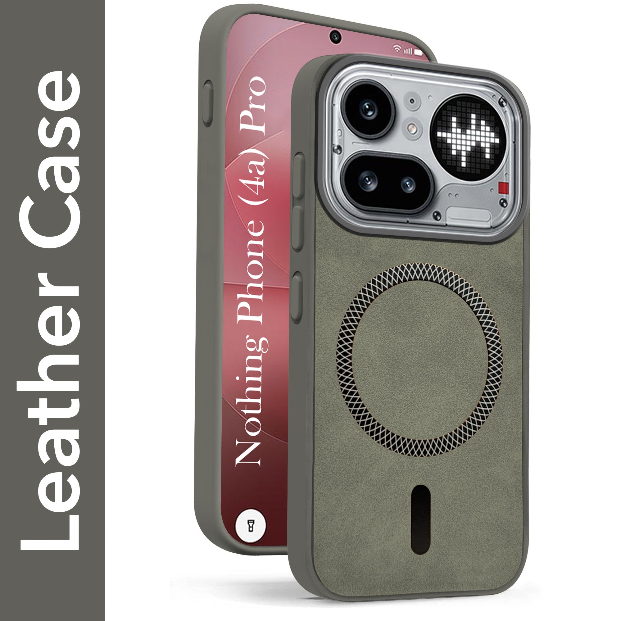 For Nothing Phone 4A Pro 5G Back Cover Case Leather Finish (MagSafe Compatible Wireless Charging | Soft Touch | Camera Bump Protection)