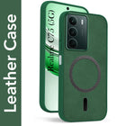 For Realme C75 5G Back Cover Case Leather Finish (MagSafe Compatible Wireless Charging | Soft Touch | Camera Bump Protection)