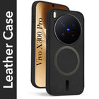 For Vivo X300 Pro Back Cover Case Leather Finish (MagSafe Compatible Wireless Charging | Soft Touch | Camera Bump Protection)