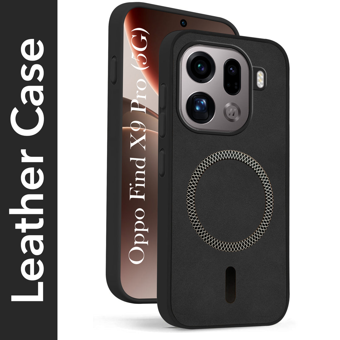 For Oppo Find X9 Pro Back Cover Case Leather Finish (MagSafe Compatible Wireless Charging | Soft Touch | Camera Bump Protection)