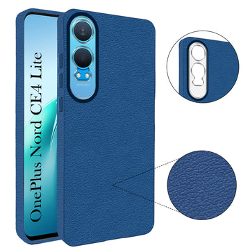 For OnePlus Nord CE 4 Lite Back Cover Case (Glass Like Camera Protection | Leather Feel | Minimalist Professional Grip)