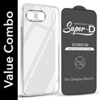 For Oneplus Nord 4 Combo with Back Cover and 9H Tempered Glass (Lifetime Anti-Yellow | Sleek Hard Crystal | Oleophobic Coating Screen Glass)