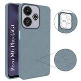 For Poco M6 Plus 5G Back Cover Case (Glass Like Camera Protection | Leather Feel | Minimalist Professional Grip)