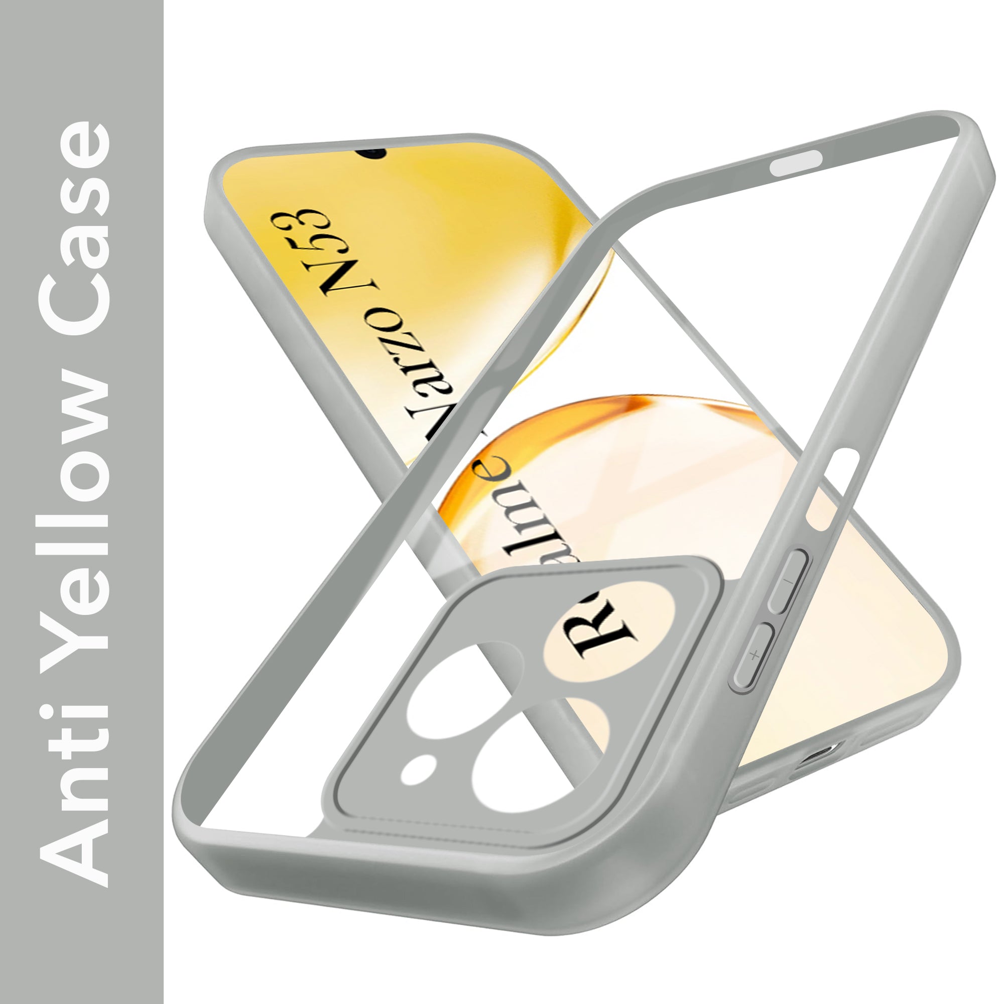 For Realme Narzo N53 Back Cover Case Ultra-Hybrid (Lifetime Anti Yellow | Anti Scratch | Crystal Clear Shockproof)