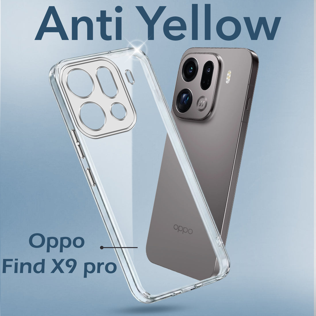 For Oppo Find X9 Pro Back Cover Case Lifetime Anti-Yellow Clear (Sleek Hard Crystal | Shockproof and Camera Protection)