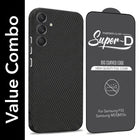 For Samsung Galaxy M55 5G | F55 5G | M55s 5G Combo with Back Cover and 9H Tempered Glass (Liquid Silicone | Camera Protection | Oleophobic Coating Screen Glass)