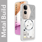 For Vivo Y400 Pro Metallic Back Cover Case (Metallic Camera Protection & Buttons | Translucent Milky Shade | Hard Polycarbonate)