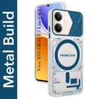 For Vivo Y05 4G | Vivo T5 Lite 5G Metallic Back Cover Case (Metallic Camera Protection & Buttons | Translucent Milky Shade | Hard Polycarbonate)