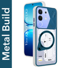For Vivo iQOO Z10x Metallic Back Cover Case (Metallic Camera Protection & Buttons | Translucent Milky Shade | Hard Polycarbonate)