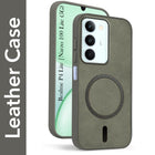 For Realme P4 Lite 5G | Narzo 100 Lite 5G Back Cover Case Leather Finish (MagSafe Compatible Wireless Charging | Soft Touch | Camera Bump Protection)