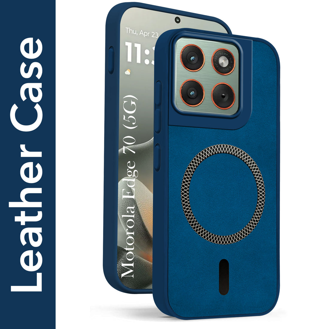For Motorola Moto Edge 70 Back Case Cove Leather Finish (MagSafe Compatible Wireless Charging | Soft Touch | Camera Bump Protection)