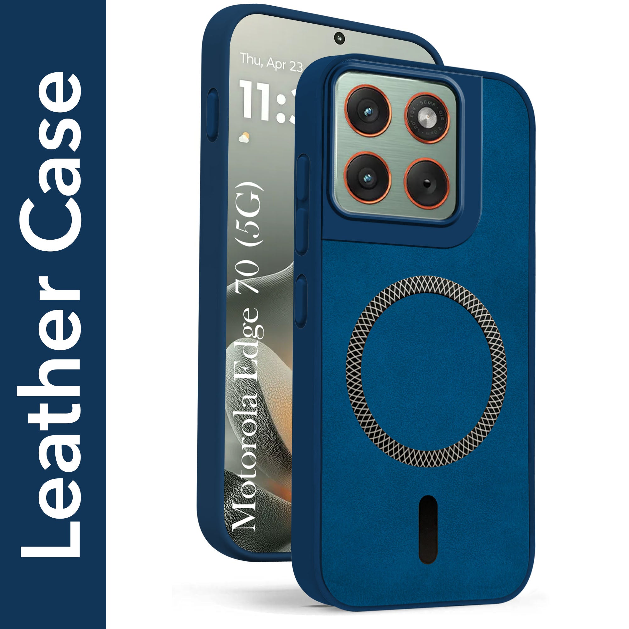 For Motorola Moto Edge 70 Back Case Cove Leather Finish (MagSafe Compatible Wireless Charging | Soft Touch | Camera Bump Protection)