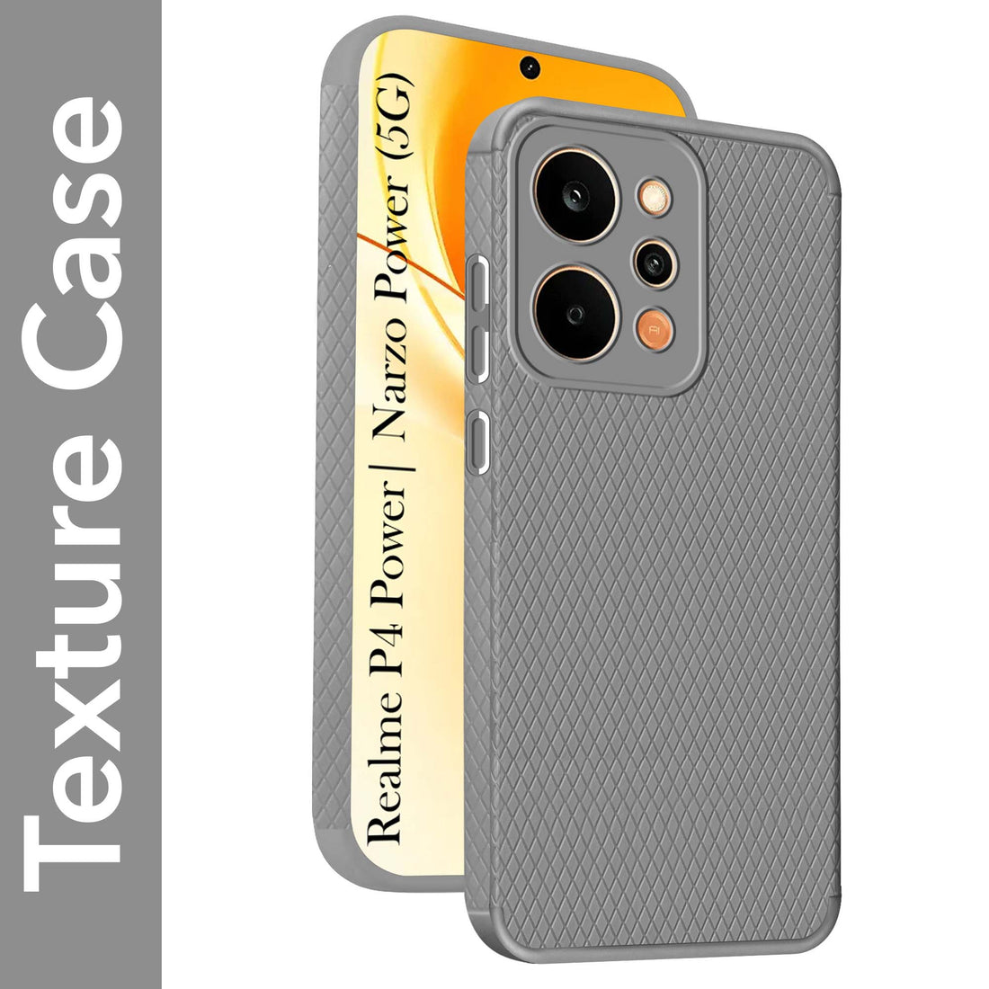 For Realme P4 Power 5G | Realme Narzo Power Back Cover Case Liquid Silicone (Camera Protection | Side Grip Texture | Soft and Flexible)