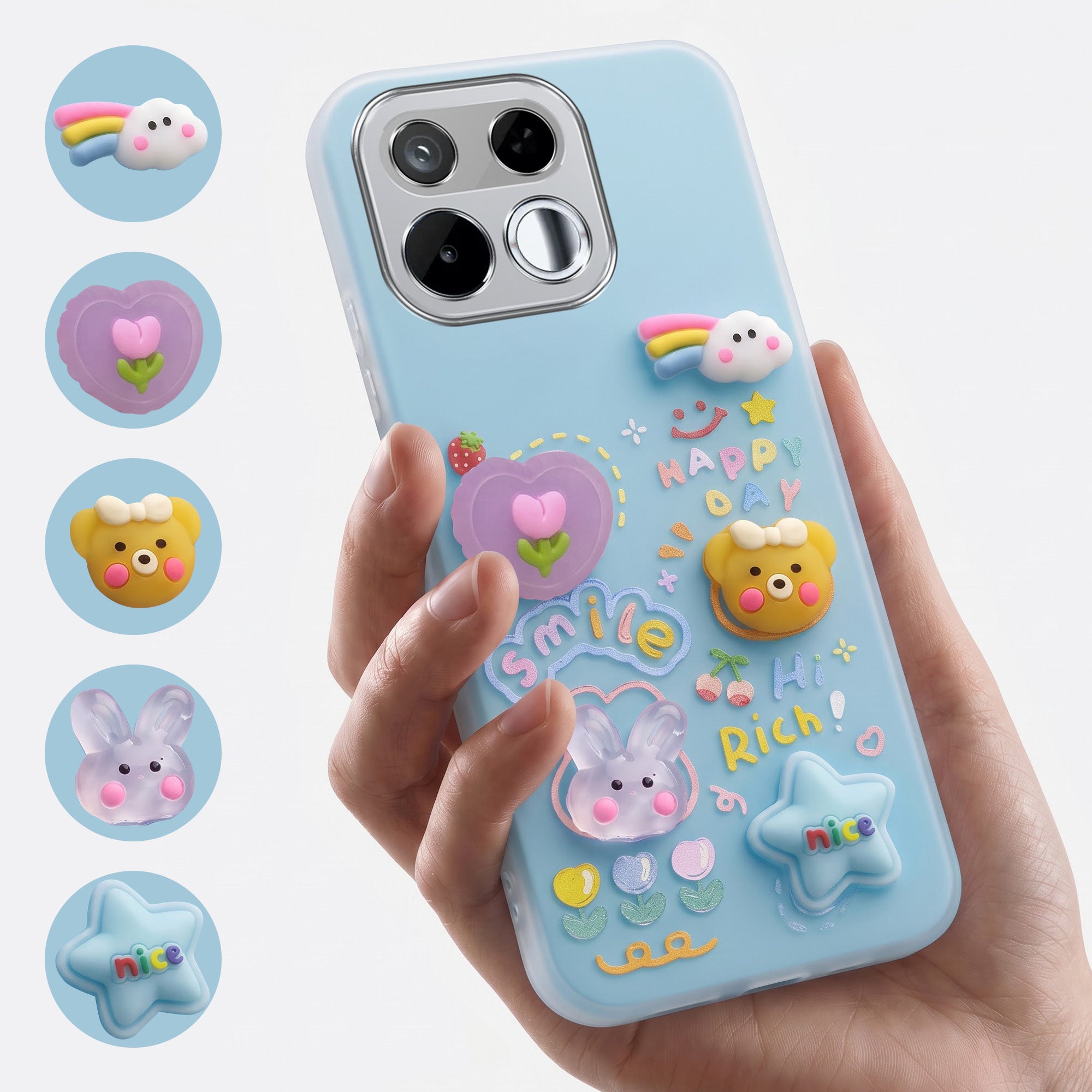 For Realme 16T 5G Back Cover Case (3D Cute Cartoons | Hard Back Side Soft | Matte Premium Finish | HD Printing)