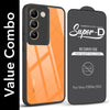 For Vivo Y200e Combo with Back Cover and 9H Tempered Glass (Lifetime Anti-Yellow | Crystal Clear Shockproof | Oleophobic Coating Screen Glass)