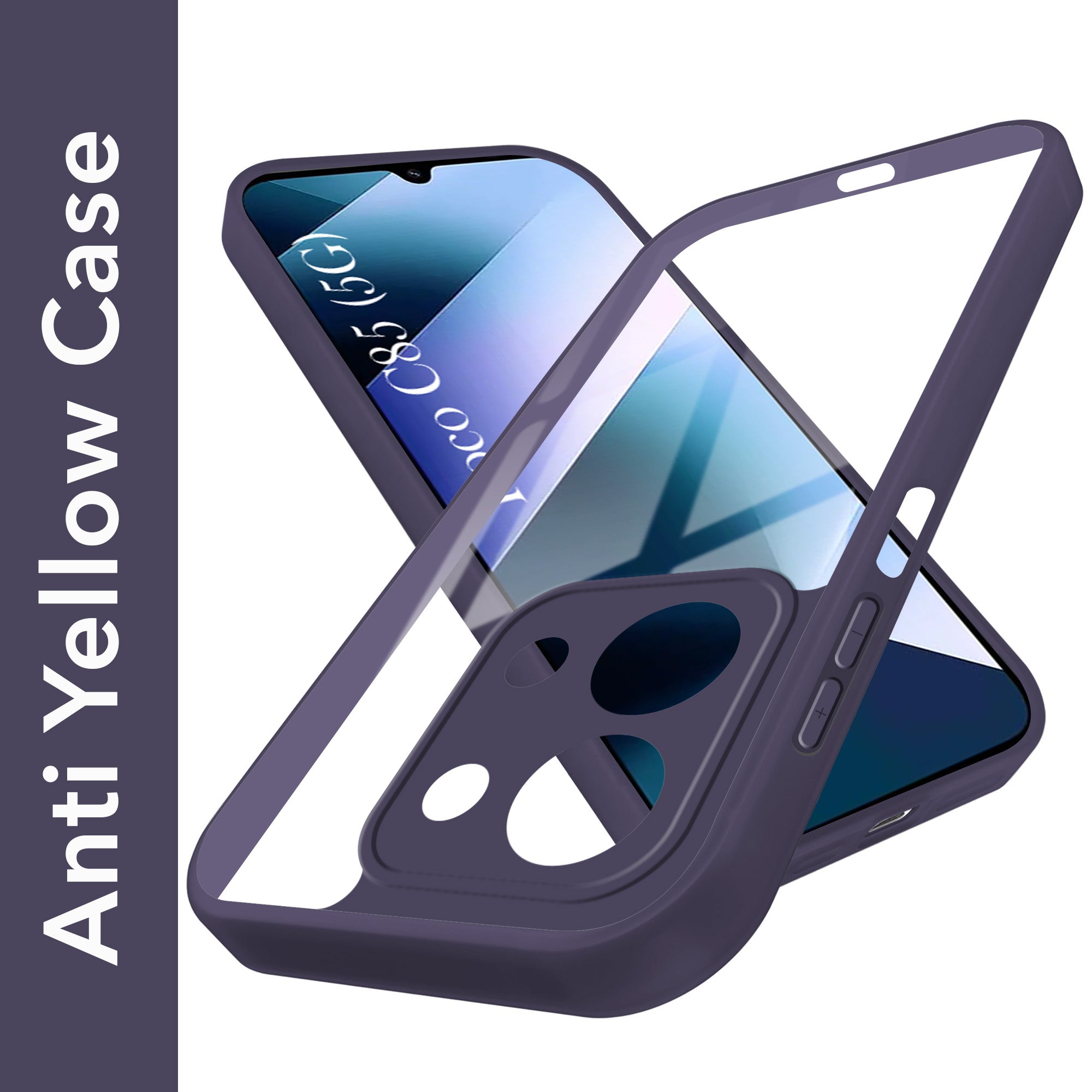 For Poco C85 5G Back Cover Case Ultra-Hybrid (Lifetime Anti Yellow | Anti Scratch | Crystal Clear Shockproof)