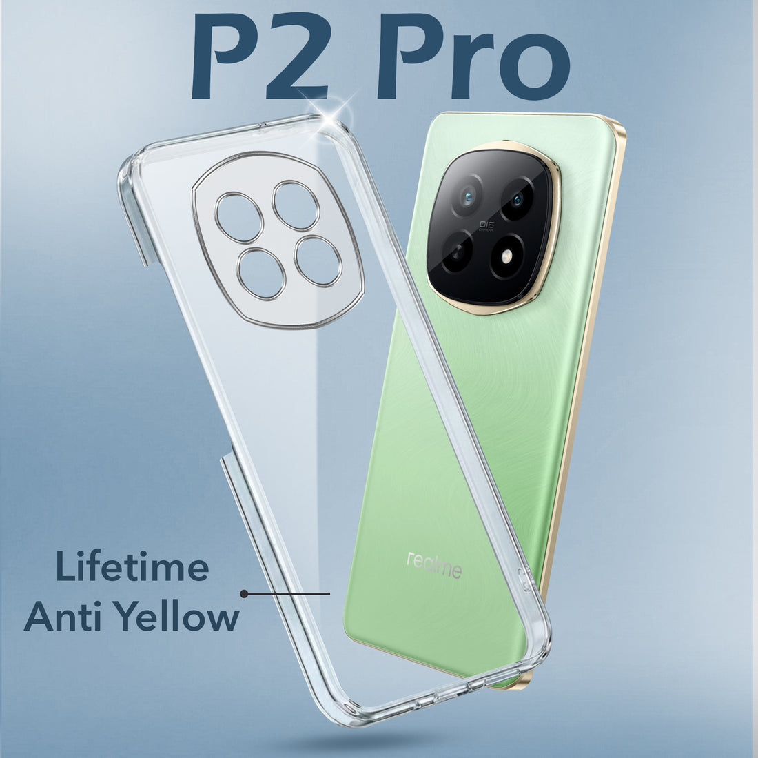For Realme P2 Pro Back Cover Case (Hard Anti Yellow Clear Case | Sleek Hard Crystal Clear | Drop & Camera Protection | Shockproof Polycarbonate)