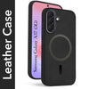 For Samsung Galaxy A37 5G Back Cover Case Leather Finish (MagSafe Compatible Wireless Charging | Soft Touch | Camera Bump Protection)