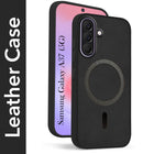 For Samsung Galaxy A37 5G Back Cover Case Leather Finish (MagSafe Compatible Wireless Charging | Soft Touch | Camera Bump Protection)