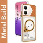 For Oppo A5X Metallic Back Cover Case (Metallic Camera Protection & Buttons | Translucent Milky Shade | Hard Polycarbonate)