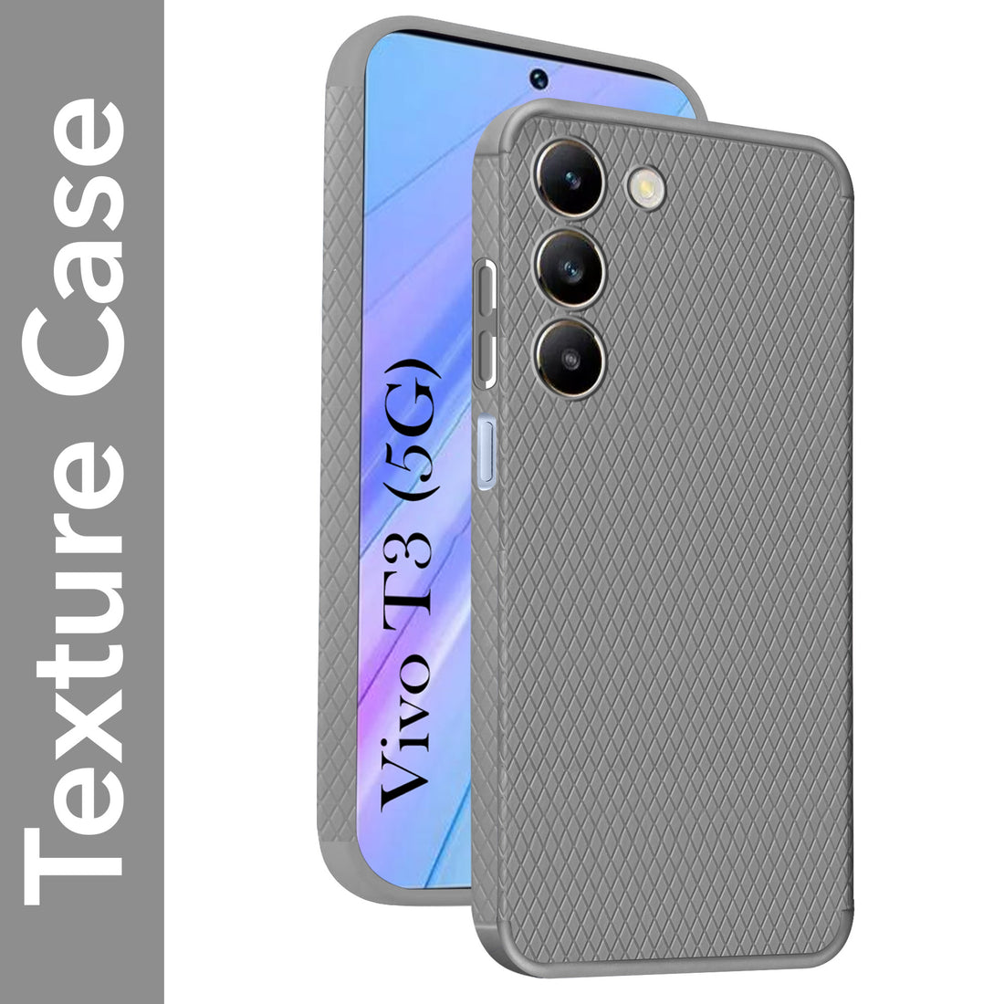 For Vivo T3 5G  Back Cover Case (Liquid Silicone | Side Grip | Camera Protection)