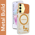For Samsung Galaxy A35 5G Metallic Back Cover Case (Metallic Camera Protection & Buttons | Translucent Milky Shade | Hard Polycarbonate)